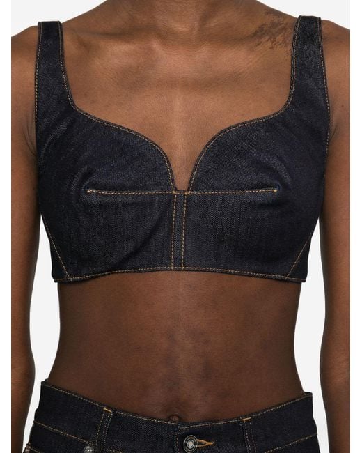 Givenchy Black Denim Cotton Bra Top