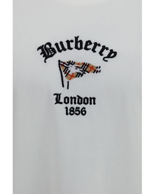 Burberry White Check Cotton T-Shirt T-Shirts for men