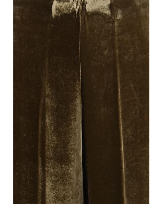 P.A.R.O.S.H. Green Velvet Pants Viscose; Silk