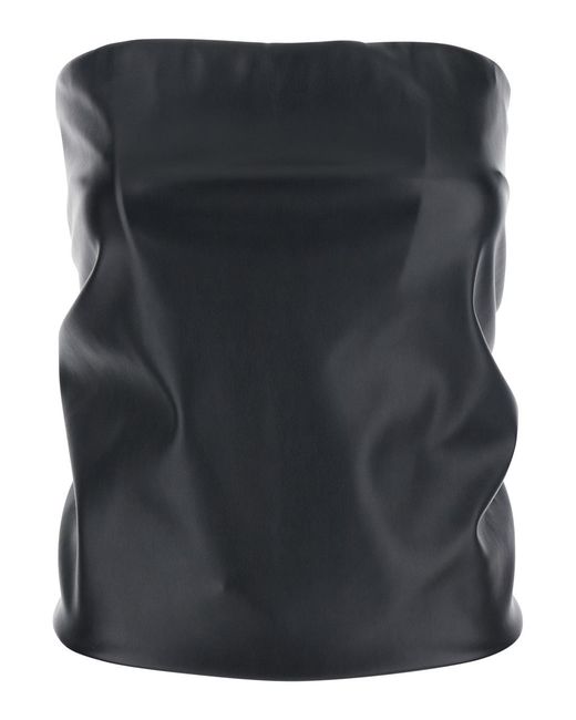 Sportmax Black Bandeau Top With V-Neck Polyester Tops