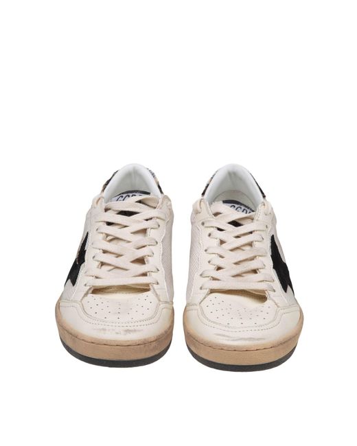 Golden Goose Deluxe Brand White Leather And Canvas Sneakers