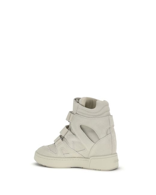Isabel Marant White Wedge Leather Sneakers Im3-Gz