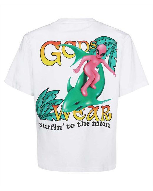 Gcds White Cotton T-Shirt for men