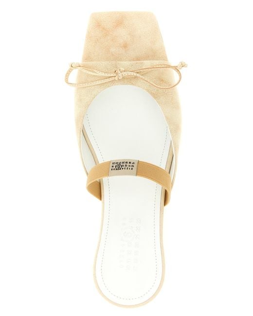 MM6 by Maison Margiela White Squared Toe Sandals Cow Leather (Bos Taurus)