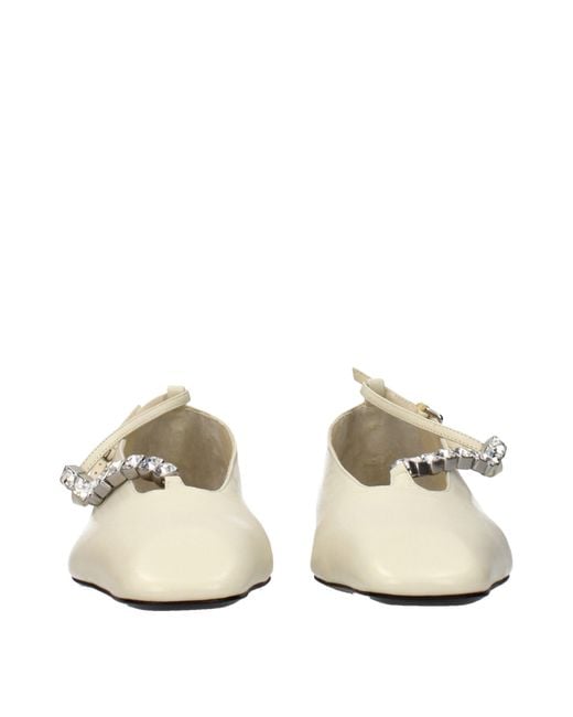 Jil Sander Natural Leather Ballet Flats
