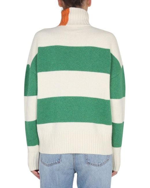 RIGHT FOR Green Rugby Shirt With High Neck Jumpers