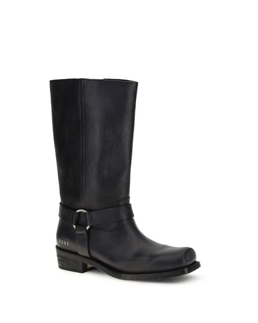 Golden Goose Deluxe Brand Black Leather Biker Boots Calf Bos Taurus