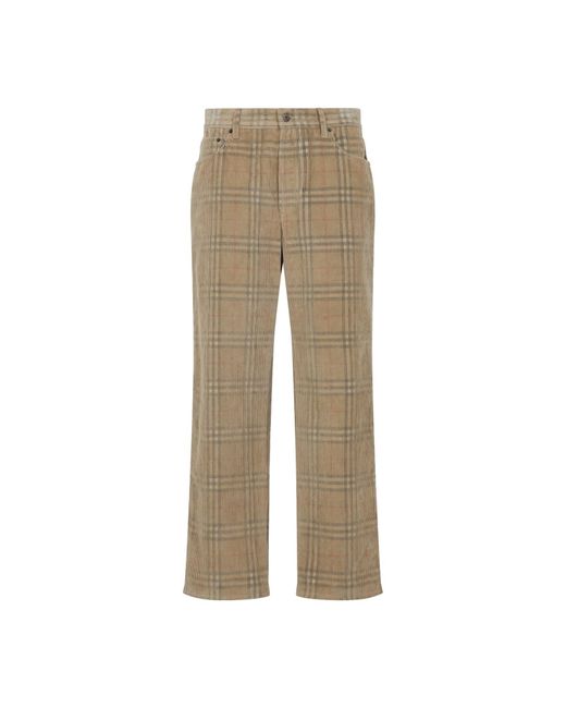 Burberry Natural Straight Trousers for men