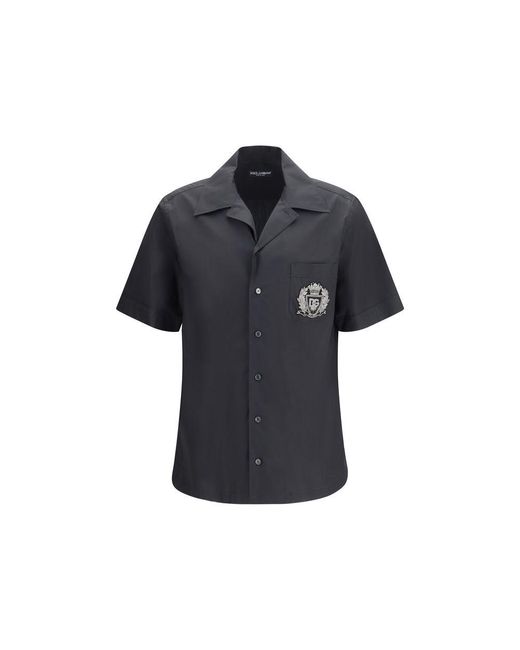 Dolce & Gabbana Black Cotton Shortsleeve Shirt for men