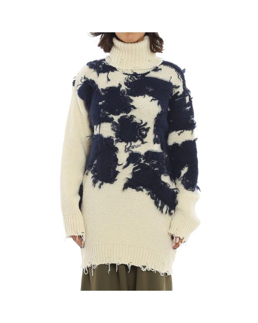 Off-White c/o Virgil Abloh Blue Wool And Silk Pullover