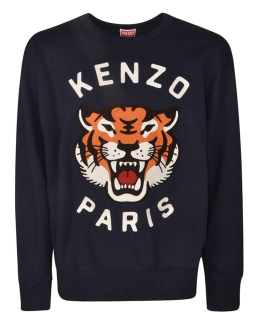 KENZO Blue Tiger Oversized Sweatshirt for men