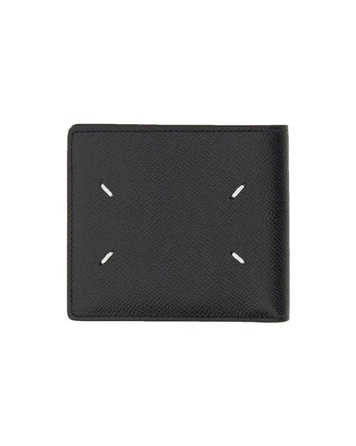 Maison Margiela Black Bi-Fold Four Stitches Wallet for men
