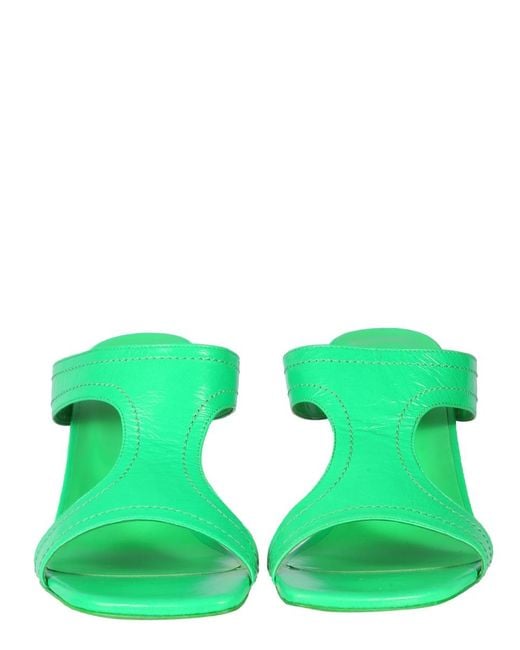 By Far Green Nadia Sandals Leather