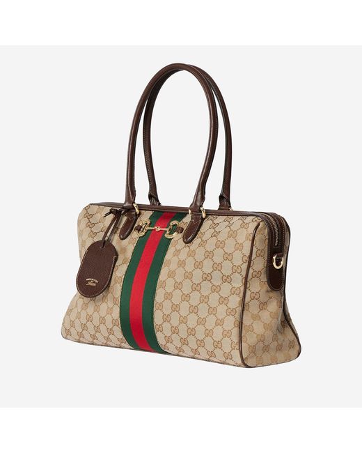 Gucci Brown Tote Bag Borsetto Fabric Shoulder