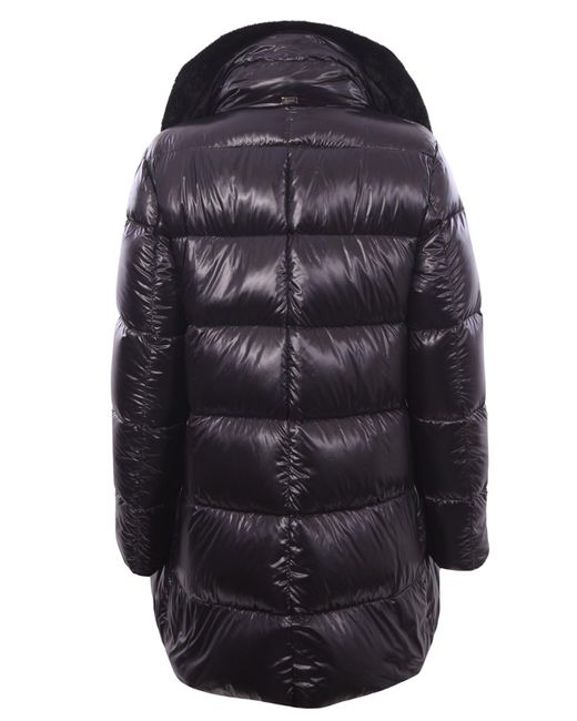 Herno Black A Shape Nylon Ultralight Faux