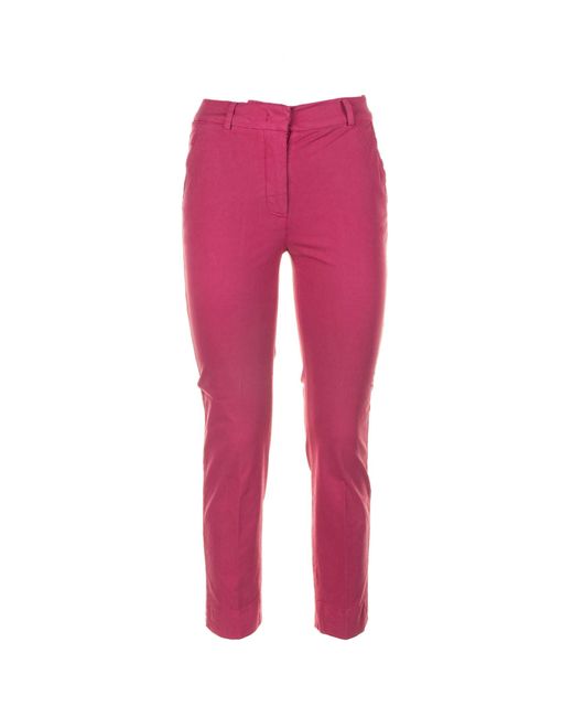 Via Masini 80 Pink Peony Slim Fit Trousers