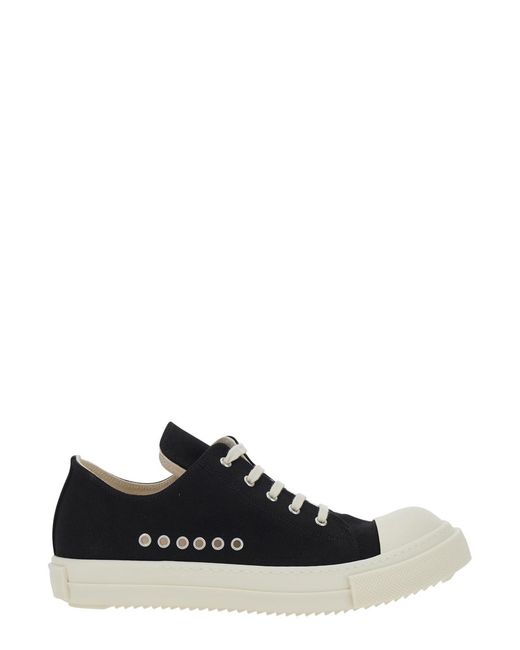 Rick Owens White Denim 'Extreme Low' Shoes With Rubber Sole For for men