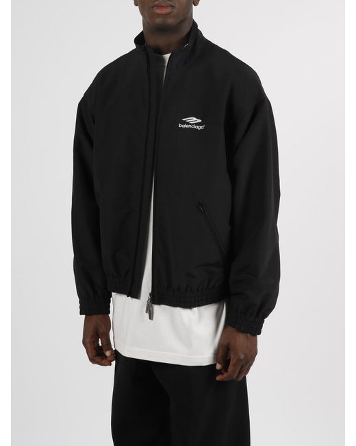 Balenciaga 3b Sport Icon Tracksuit Jacket in Black for Men | Lyst