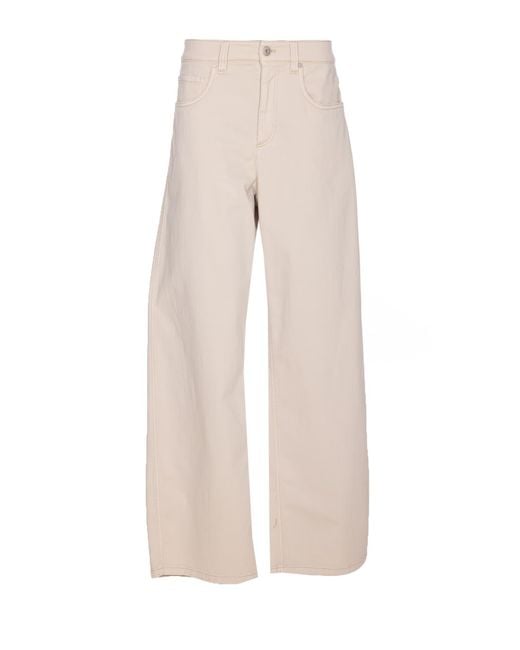 パンツ BRUNELLO CUCINELLI LOOSE BARREL DENIM PANTS WITH MONILE Brunello Cucinelli Loose Barrel Denim Pants With Monile In