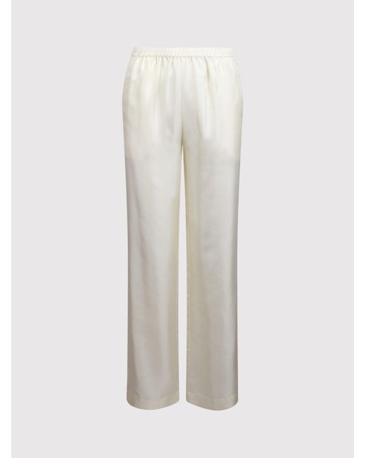 Loulou Studio White Alera Wide-Leg Silk Trousers