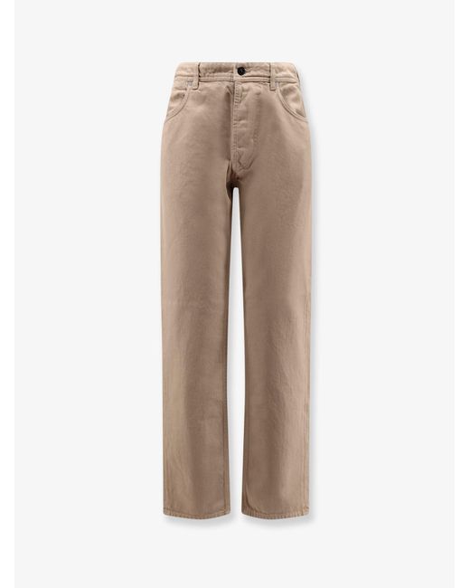 Stone Island Natural Denim Trousers With Logo Patch Cotton for men