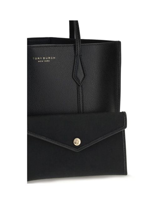 Tory Burch Black Calf Leather Bos Taurus Handbag