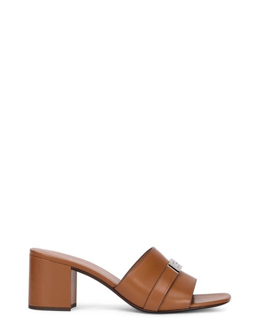 Tory Burch Brown Heeled Sandal Leelee Calfskin