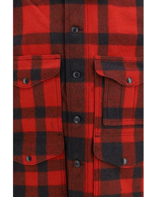 Filson Red Mackinaw Cruiser Wool Jacket Fleece Ovis Aries for men
