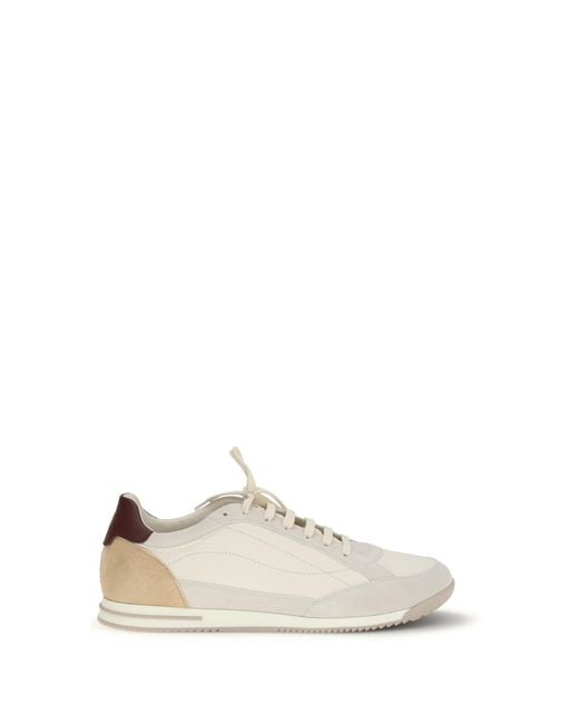Brunello Cucinelli White Sneakers Calf Leather Butter- Trainers for men