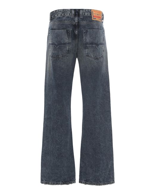 DIESEL Blue Relaxed Jeans With Eagle Motif Cotton Regular & Straight-Leg for men