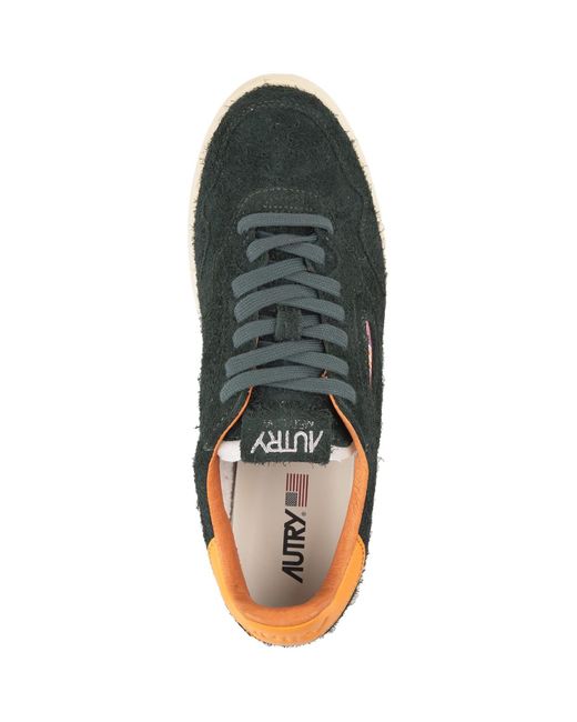 Autry Medalist Flat Sneakers In Green And Glory Suede for men