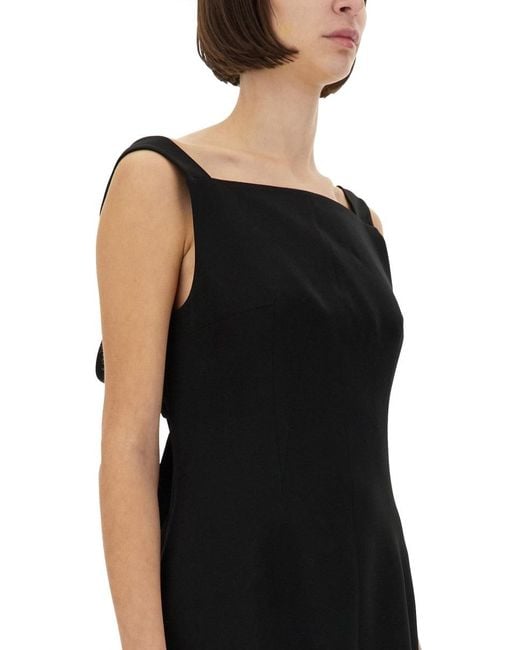 Givenchy Black Crepe And Satin Dress Acetate
