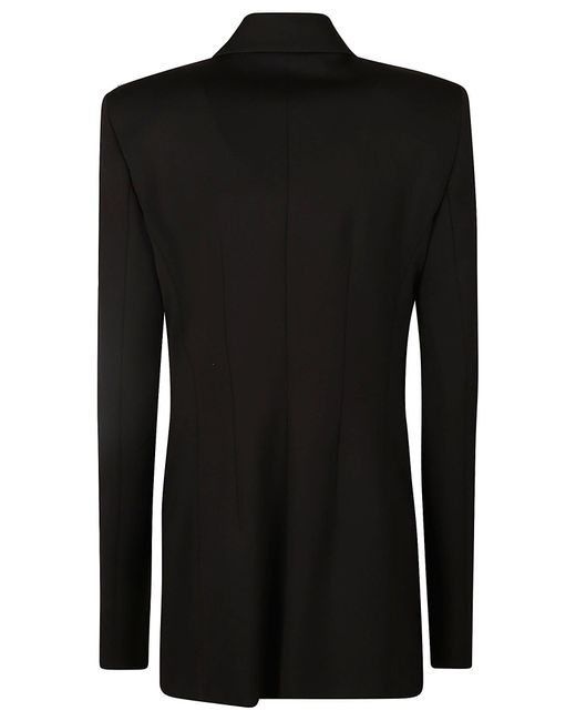 Sportmax Black Double-breasted Tailored Blazer