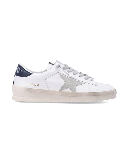 Golden Goose Deluxe Brand White Stardan Vintage Leather Sneakers for men