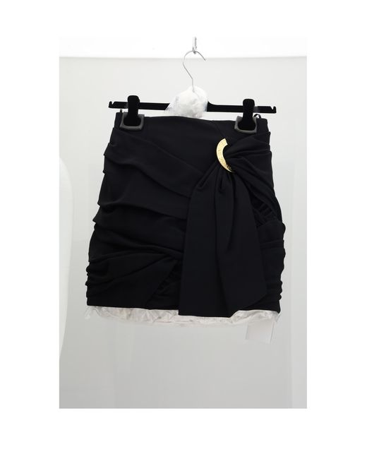 Céline Black Mini Skirt Draped Viscose