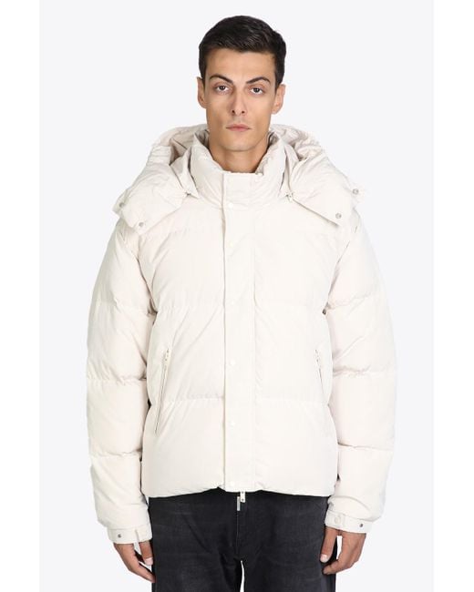 Represent Synthetic Initial Hooded Puffer Off-white Nylon Hooded Puffer ...