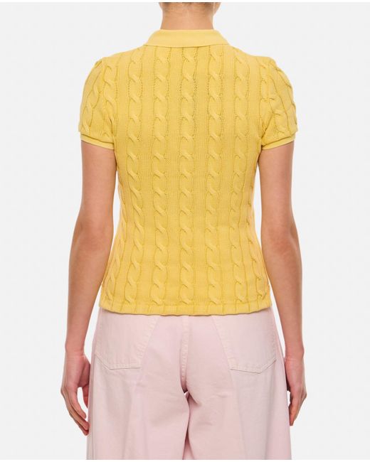 Ralph Lauren Yellow Cable Knit Polo Shirt