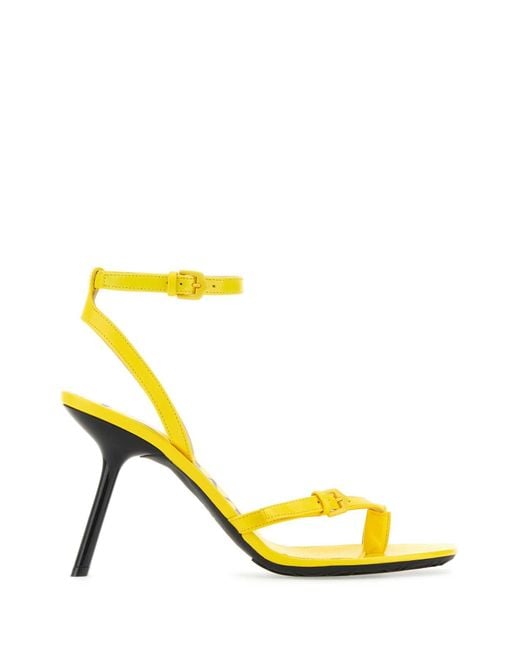 Loewe Yellow Luxury Petal Stiletto Sandal In Lambskin For