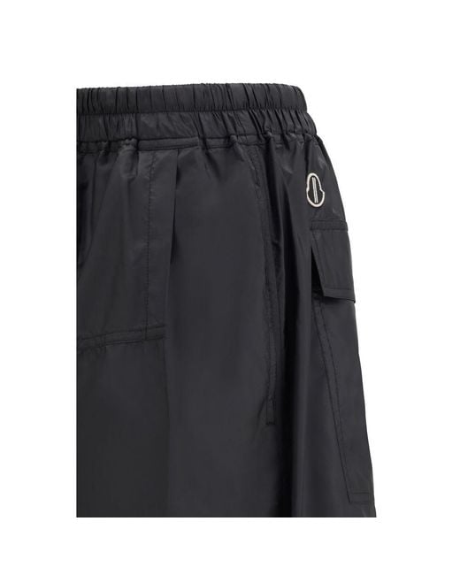 Moncler Black Polyester Bermuda Shorts for men