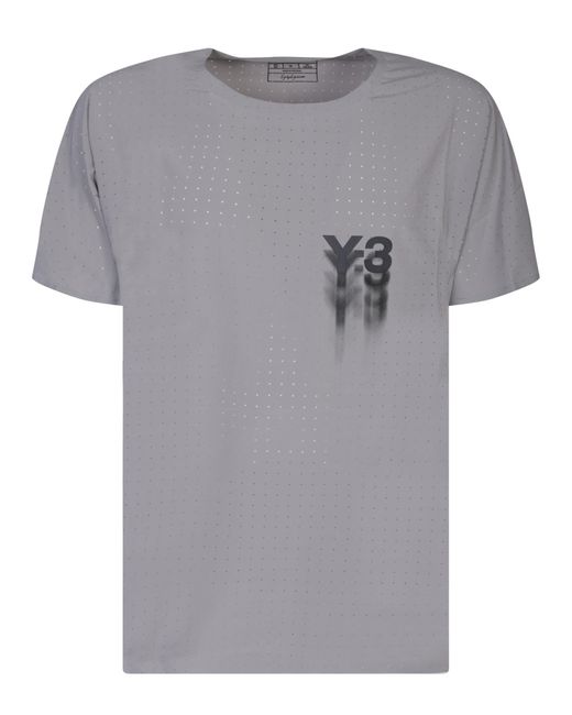 Y-3 Gray Run Ss T-Shirt for men