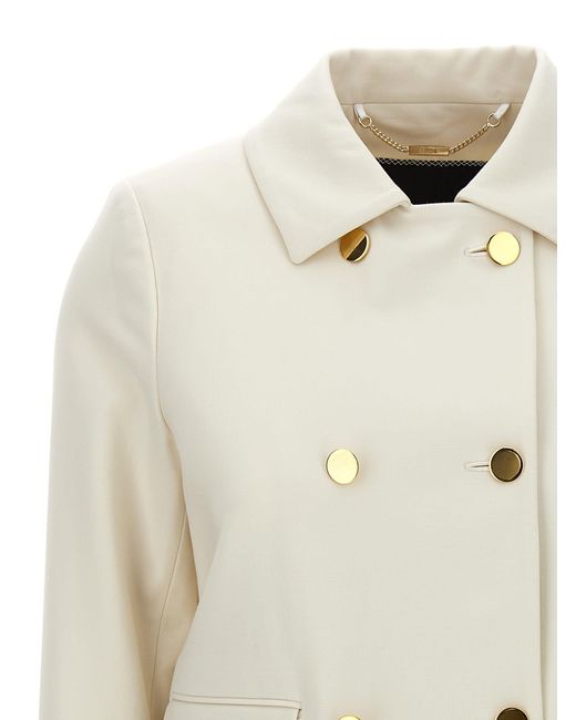 Kiton White Cropped Double-Breasted Jacket