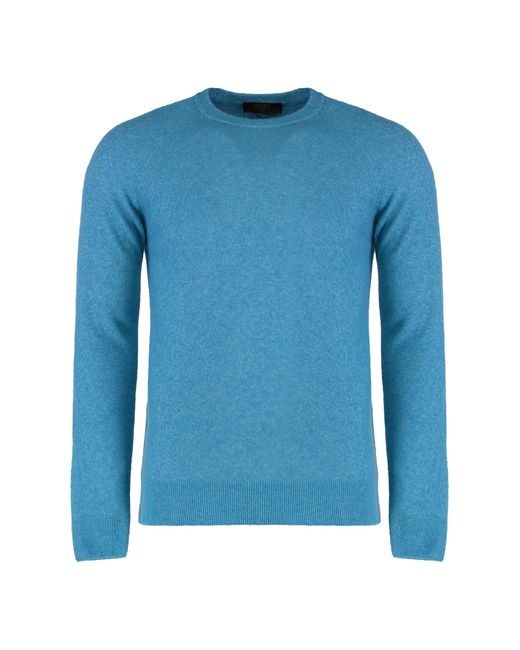 Moorer Blue Frankie Long Sleeve Crew-Neck Sweater for men