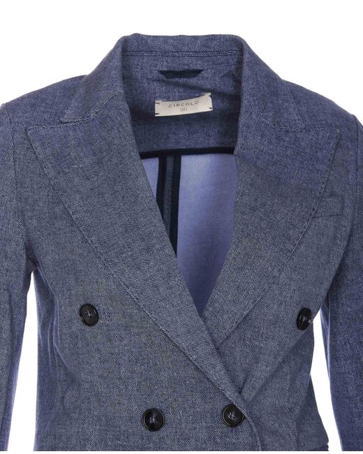 Circolo 1901 Blue Double Breasted Buttons Jacket