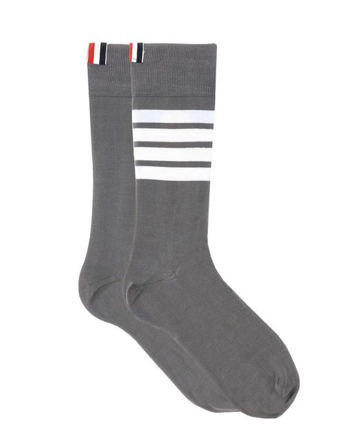 Thom Browne Gray 4Bar Socks for men
