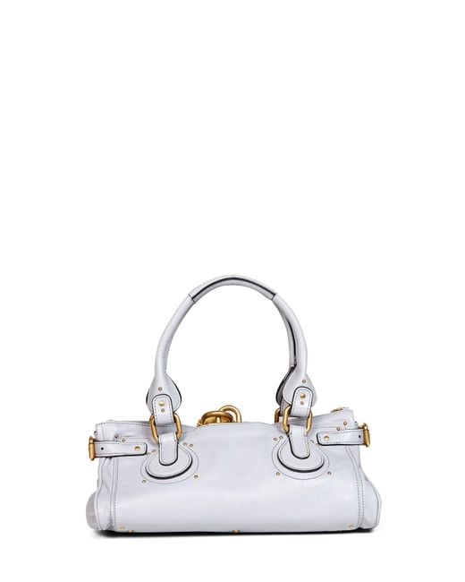 Chloé White Greyish Paddington Shoulder Bag