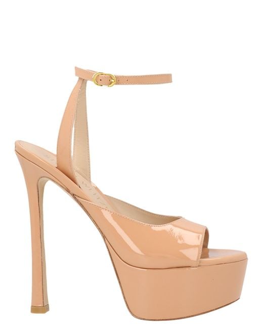 Stuart Weitzman Leather Tia Hollywood Sandal in Pink | Lyst UK