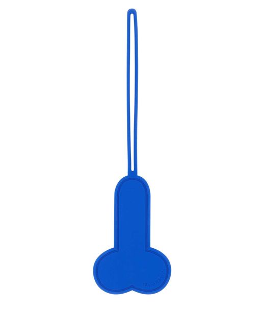 J.W. Anderson Blue Rubber Penis Key Ring