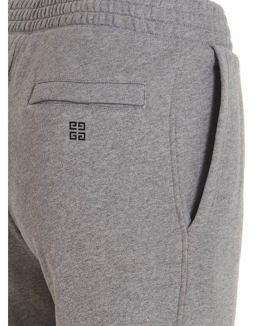 Givenchy Gray Logo Embroidery Joggers Pants for men