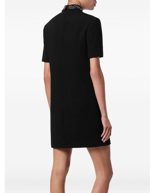 Versace Black Mini Dress Virgin Wool