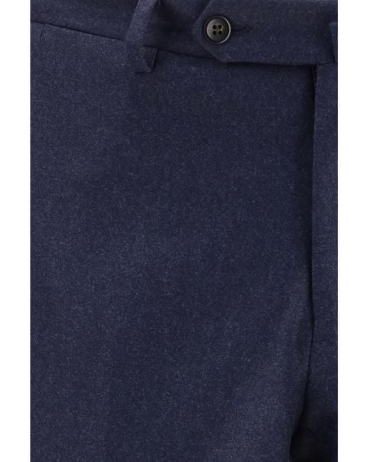 Germano Blue Tailored Virgin Wool Pants Fleece Ovis Aries for men